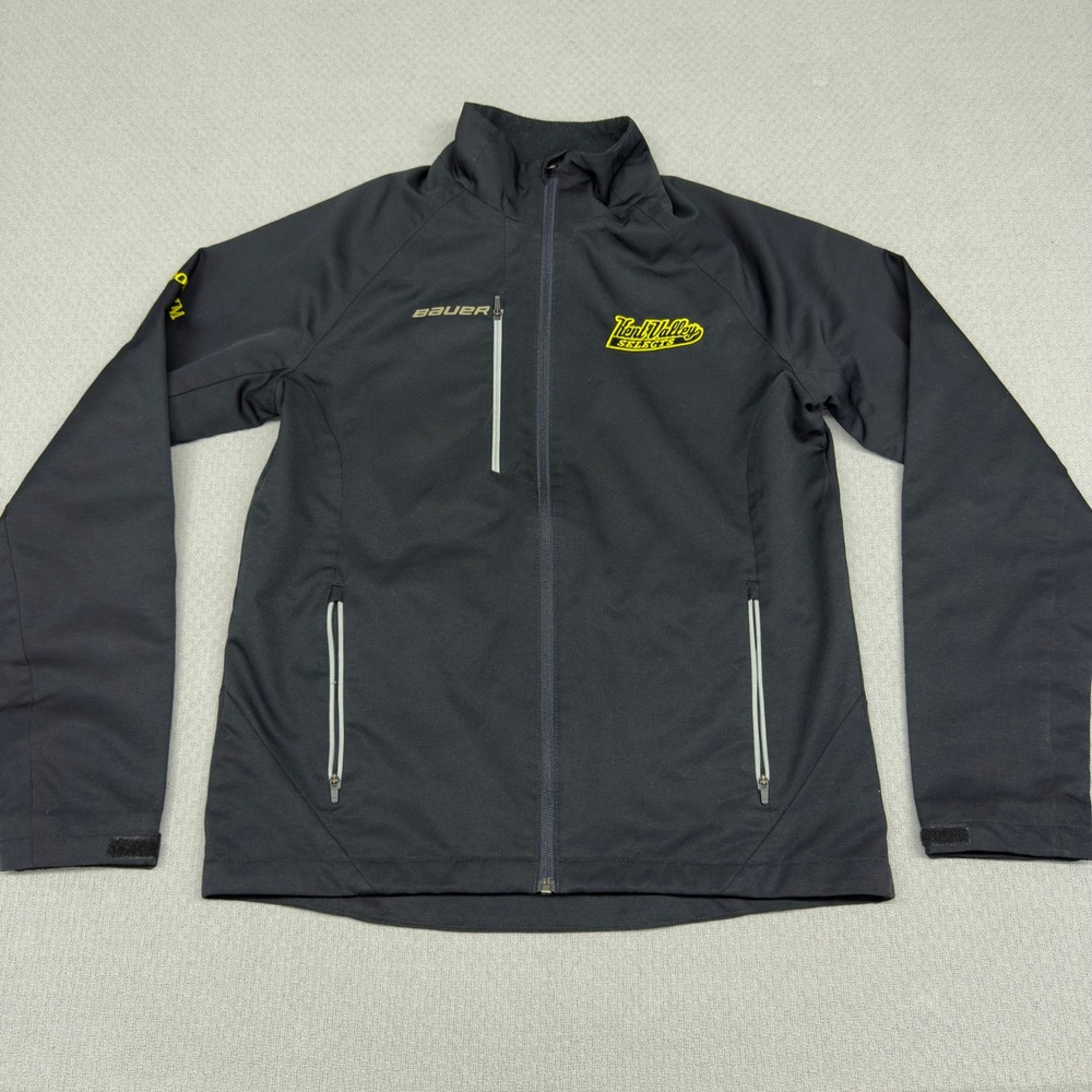 Bauer Team Jacket Adult XS Black Full Zip Hockey Performance Lightweight Casual